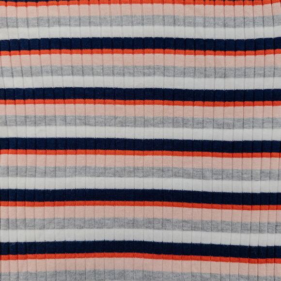 Forever 21 Striped Sweater - Women's Medium - Short Sleeve Ribbed Knit Crop Top - Picture 3 of 5